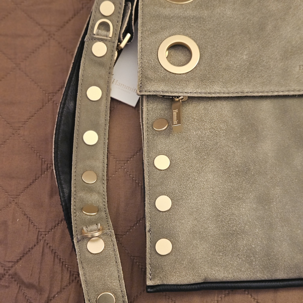Hammitt Montana Crossbody NWT Reversible Black Pewter Leather Bag - Picture 12 of 14